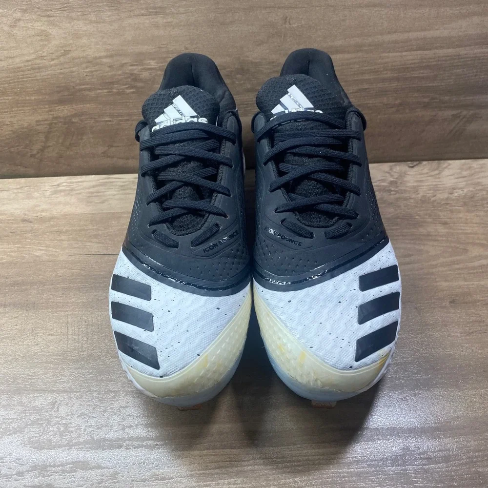 Adidas Icon Bounce Baseball Metal Cleat Womens 9 Black White G28305‎ Spikes